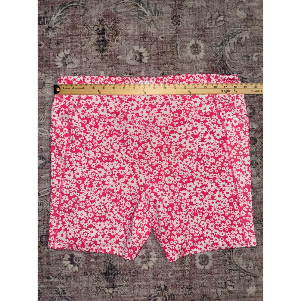 PINK Victoria's Secret Active High Rise White Pink Daisy Bike Shorts Pockets XXL - Picture 5 of 7